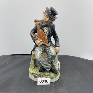 Rare Capodimonte Porcelain Handpainted Violin Player Figurine 9.5"H